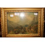 A collection of various oils and watercolour paintings including one chromolithograph,