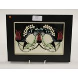 A Moorcroft first quality framed trial plaque, in the 'Blackwell' pattern, dated to reverse,