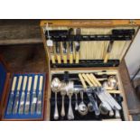 An Edwardian silver-plate, six piece old English pattern flatware service,