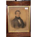 English School, mid 19th Century, portrait of a young gentleman, half length, pastel, 30cm by 24cm,