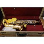 An alto saxophone by Conn, Elkhart,