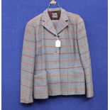 A Sports Suit, late 1940's or early 1950's blue/grey with tan stripe,