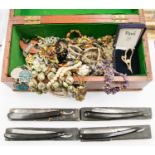 Box of costume jewellery,