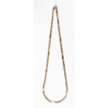 A 9ct gold chain, comprising curb links and bars, with a length 22'', weighing approx 28.