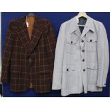 Two 1970's men's jackets, one grey,