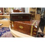 An early 19th Century brass inlaid rosewood writing box,