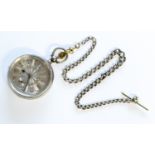 A silver pocket watch J Harris Wolverhampton, silvered dial and subsidiary dial,