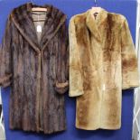 One coney squirrel 1940's jacket, together with a late 1940's sheepskin, fur coat,