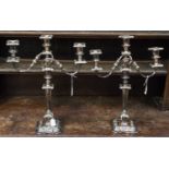 A pair of Sheffield plate candelabra (2)