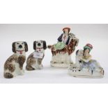 A collection of four Staffordshire flatback figures (4)