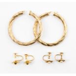 A collection of 9ct (hoops - af,