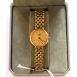 A ladies Longines Presence 9ct gold bracelet watch with Quartz movement,