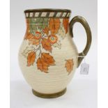 Charlotte Rhead for Crown Ducal, a Golden Leaves jug, baluster form, 4921,