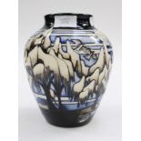 A Moorcroft 1st quality design trial vase in the Winter scene pattern,