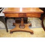 A mahogany mid 19th Century fold over tea table,