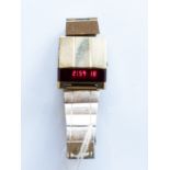 An early Bulova LED digital gold plated watch