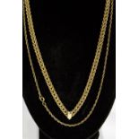 A 9ct yellow gold fancy rope twist necklace together with a 9ct yellow gold chain,