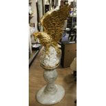 An Italian style Eagle on outcrop of rock, with matching plinth, height of plinth approx 63 cm high,