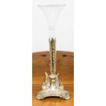 An EPNS Eperne, having one glass vase,