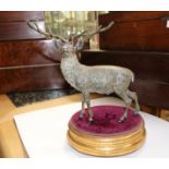 A cold painted bronze figure of a Stag,