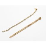 Two 9ct gold hollow link bracelets, approx combined gross weight 7.