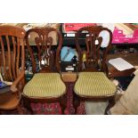 A part set of three Queen Anne style dining chairs,