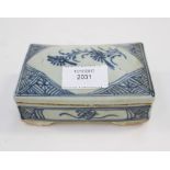 Chinese porcelain, rectangular box and cover with a memorial inscription,