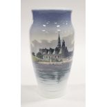 A large Royal Copenhagen vase with view over a river (1)