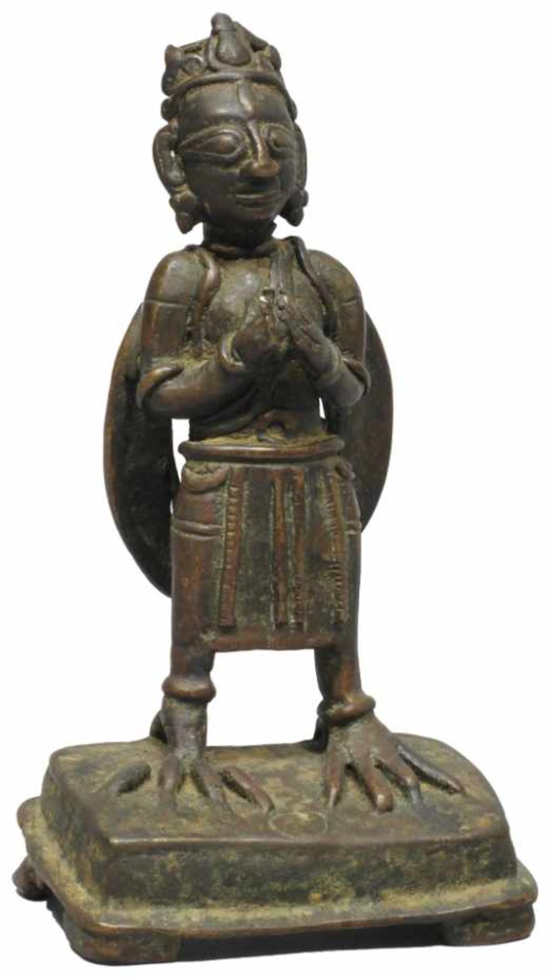 STEHENDER GARUDA Bronze Indien 17. Jh. Höhe 15 cm STANDING GARUDA bronze India 17th [...]