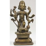 Mahishasur Mardini Mother Goddess Durga Bronze South-India, 18th century Functioning as an altar