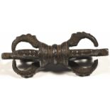 Iron Vajra Iron Tibet 19th century 4-pronged vajra with knob centre finely cast in bronze.