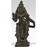 Parvati bronze India 19th century Hindu goddess Parvati as Meenakshi of Madurai. She is standing, in