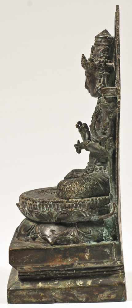 Praynaparamita Bronze Java 12th Century Style Fine cast bronze of Prajnaparamtia, sitting in - Image 4 of 6