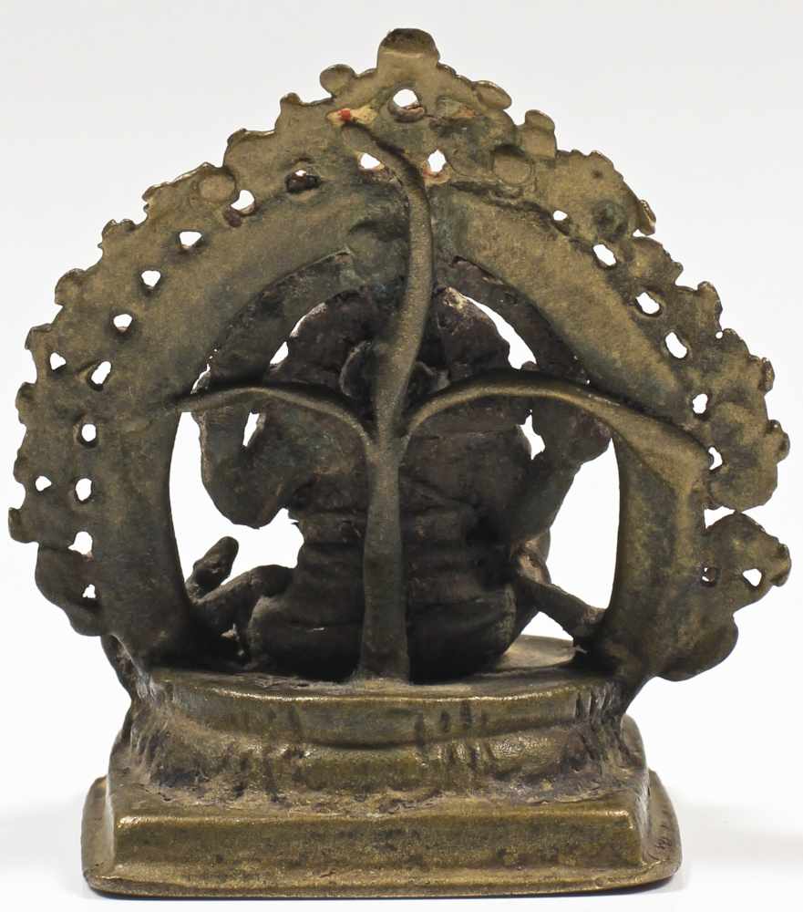 Ganesha bronze South India 18th century Ganesha has the head of an elephant and a big belly. Sitting - Image 4 of 5