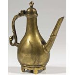 Ewer Brass india 19th century Finely cast brass kettle with an 'S' shaped handle which has a