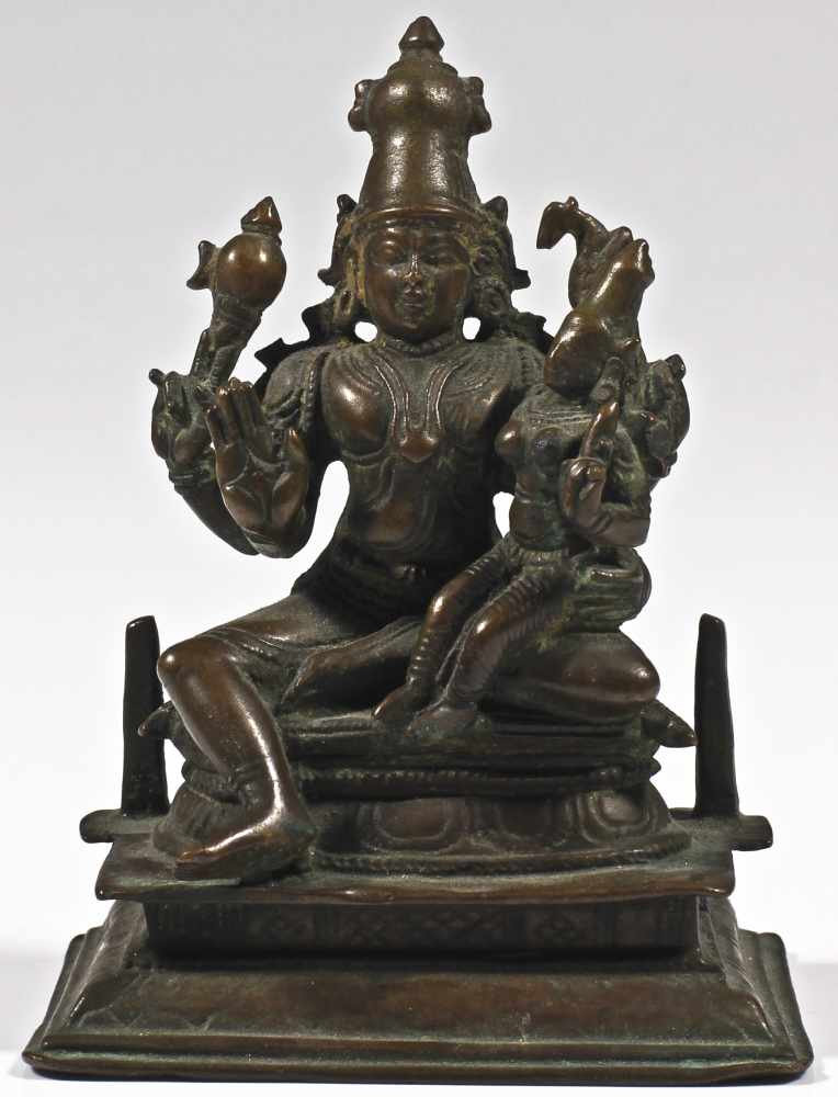 Uma-Mahesvara Bronze India 16th century This fine and well proportioned image shows parvati seated