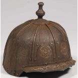 Helmet iron, silver inlaid China, 19th century