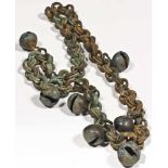 Chain bronze India, 18th century bronze chain with several bells.