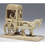 man and woman riding a coach ivory Japan, 19th century THIS LOT CONTAINS ANIMAL OR PLANT MATERIAL