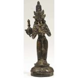 Standing Padmapani bronze Western-Tibet, 12th / 13th century Standing in slight tribhanga on a lotus