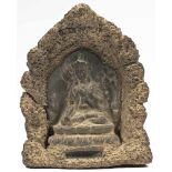 Tsa Tsa formed clay China 19th century The White Tara, ( Sitatara ) sitting in the lotus position,