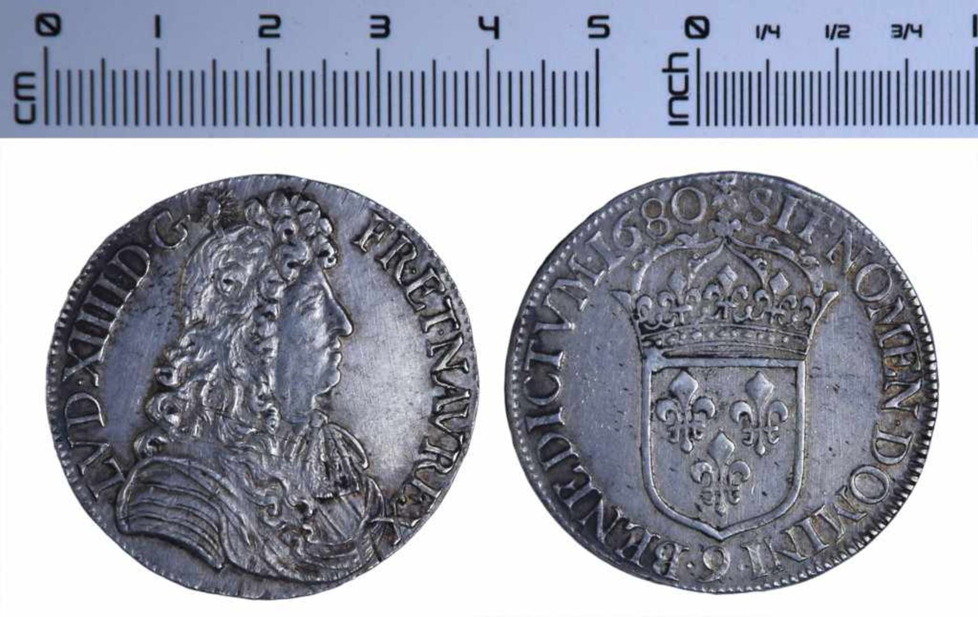 FRANCE, Louis XIV (1643-1715), Ecu à la cravate, FRANCE, Louis XIV (1643-1715), Ecu à la cravate,