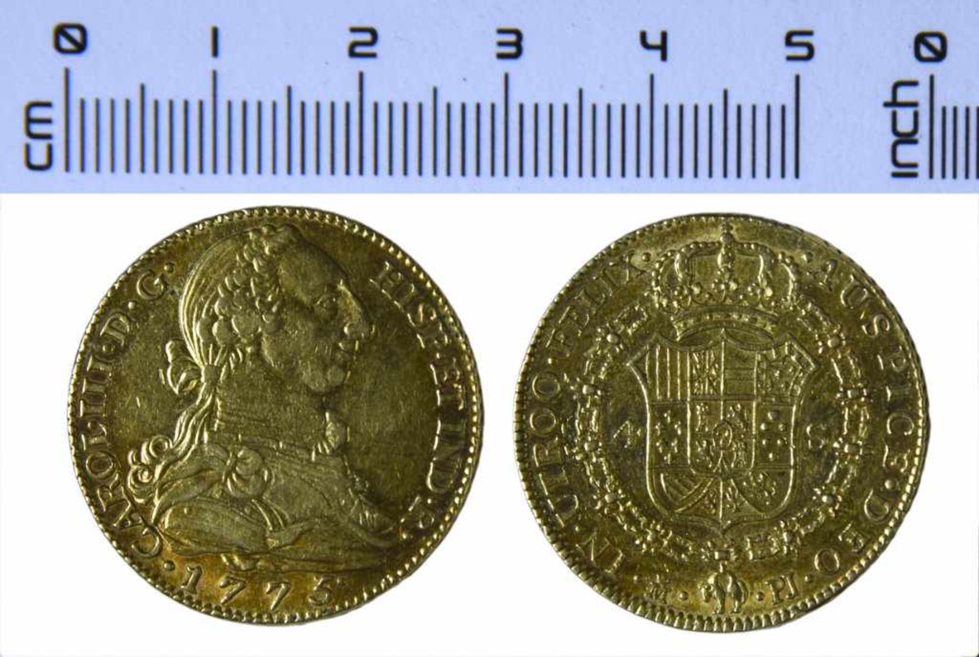 SPAIN, Charles III (1759-1788), 4 Escudos, ESPAGNE, Charles III (1759-1788), 4 Escudos, 13,49g, 1775