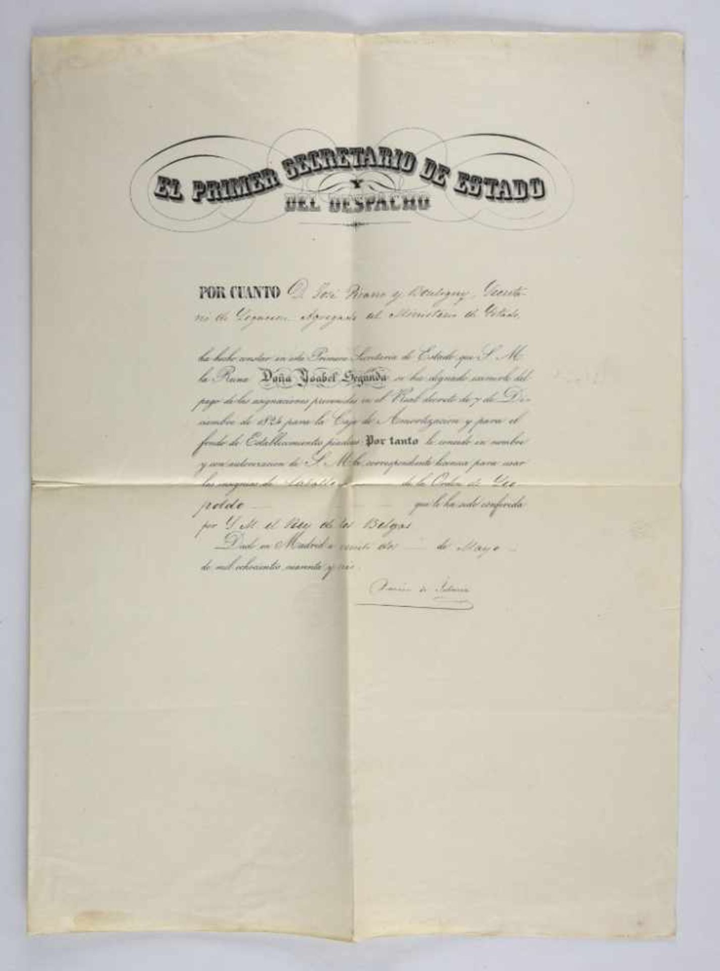 Belgium - Royal Decree nominating a Knight of the Order of Léopold dated 1846 Belgique - AR de - Image 2 of 2