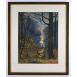 Maurice Hagemans (1852-1917), Paysage forestier, Belgique, XIXe - Aquarelle sur [...]