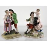 Niderviller, Couples d’amoureux, France, XVIIIe - Deux groupes polychromes figurant [...]