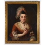 Ecole liégoise, Portrait de dame, Belgique, XVIIIe - Huile sur toile. Dans un [...]