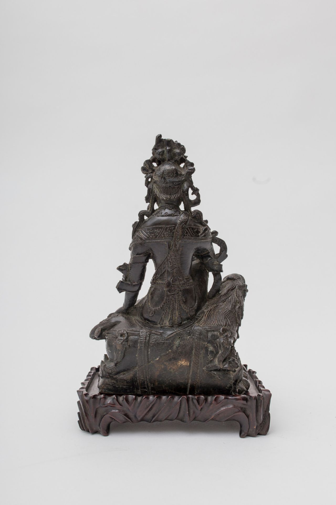 Chine ou Tibet - Figure de Manjusri assise sur un lion, probablement période Ming - [...] - Image 3 of 10