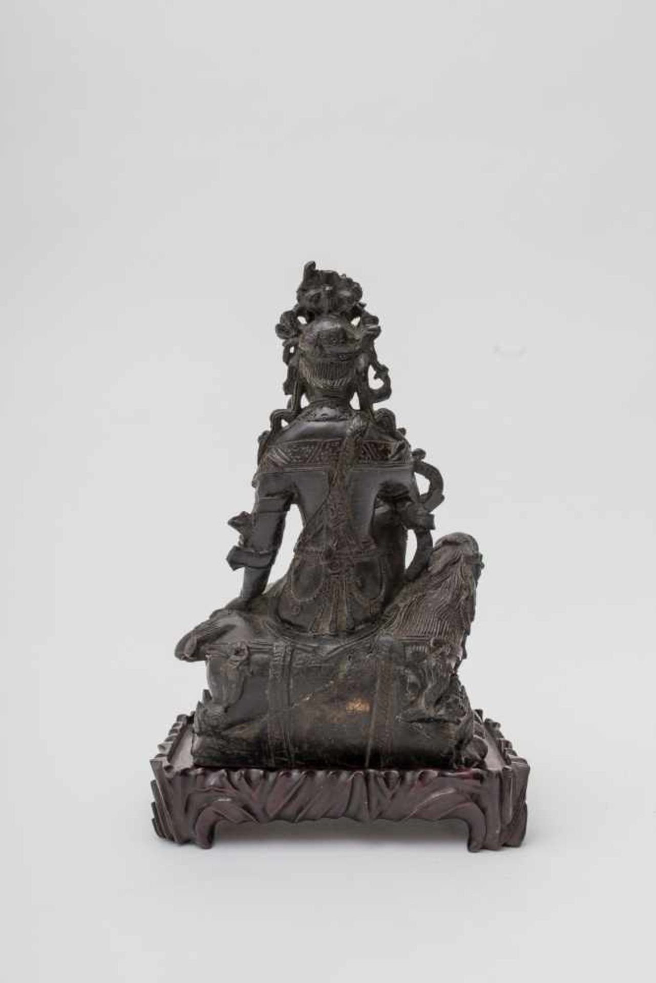 Chine ou Tibet - Figure de Manjusri assise sur un lion, probablement période Ming - [...] - Image 7 of 10