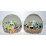 Pair Of End Of Day Glass Cane Spangled Paperweight, Late 19th Early 20thC